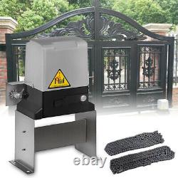 Electric Sliding Gate Opener Automatic Motor Remote Kit Heavy Duty Chain 3300LBS