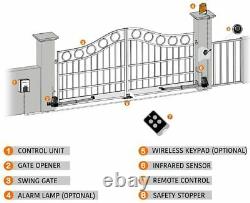 GATEXPERT SW350DC Dual Swing Gate Opener Kit for Swing Gates up to 10 feet Long