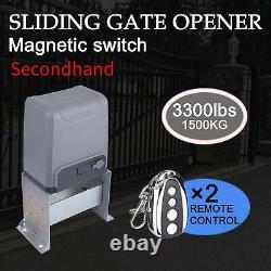 Secondhand Sliding GateOpener Automatic Motor Remote Kit Heavy Electric 3300lbs