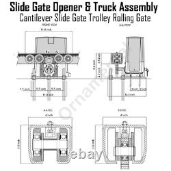 Slide Gate Opener & Truck Assembly Cantilever Slide Gate Trolley Rolling Gate