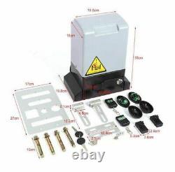 Sliding Electric Gate Opener 1800lb Automatic Motor Remote Kit Heavy Duty Chain