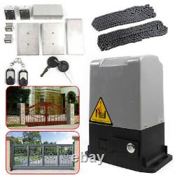 Sliding Electric Gate Opener 3300LBS Heavy Duty Chain Automatic Motor Remote Kit
