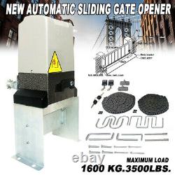 Sliding Electric Gate Opener 3500lb Automatic Motor Remote Kit Heavy Duty Chain