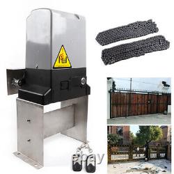 Sliding Electric Gate Opener Automatic Motor Remote Kit Heavy Duty 3300LBS Chain