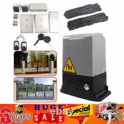 Sliding Electric Gate Opener Automatic Motor Remote Kit Heavy Duty Chain 3300LBS