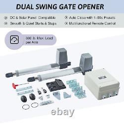 Smart Swing Gate Opener Kit for 8ft 660lb Each with Remote Controls IR Sensors