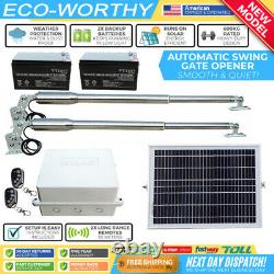 Solar Automatic Dual Gate Opener with Remote Control Electric Door Opener Kit