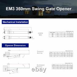 Solar Dual Electric Garage Gate Opener 600KG Swing Door Kit With50M Remote Control