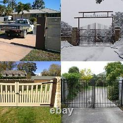 Solar Gate Opener Kit Up to 16.4 Feet for Dual Swing Gate With Car Sensor Battery