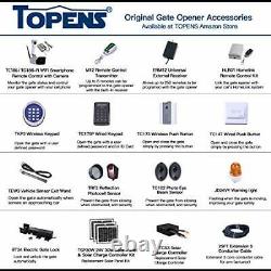 TOPENS A3S Automatic Gate Opener Kit Light Duty Solar Single Gate Operator fo