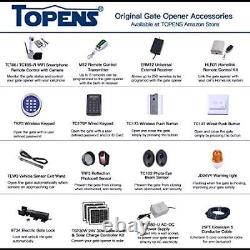 TOPENS A3 Automatic Gate Opener Kit Light Duty Single Gate Operator for Single