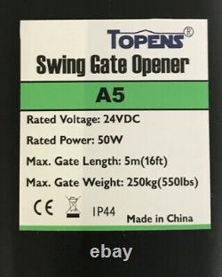 TOPENS A5S 20 Watt Automatic Gate Opener Kit with Solar Panel