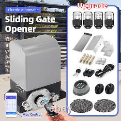 Upgrade 3300LBS Automatic Sliding Gate Opener Door Operator 4-Remote APP Control